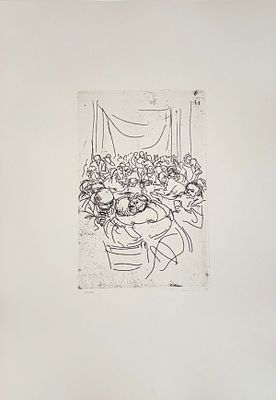 ANNIGONI PIETRO Milano 1910 - Firenze 1988 "Il comizio dei folli" - ANNIGONI PIETRO 