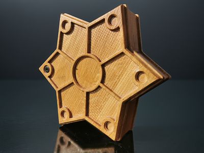 קופסת תכשיטים מעץ עם שש פינות כוכב 
עיצוב ביתי בעבודת יד, נדיר, 25 ס"מ 
כ- 
26 