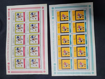 8 גיליונות בולים מפולין המנציח את מונדיאל 1966 בלונדון.משחקי כדורגל 
התמונות הן חלק מתאור הפריט