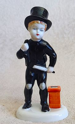 Porcelain figurine "Chimney Sweep". Germany, Metzler & Ortloff. פסלון פורצלן"ארובה לטאטא". 