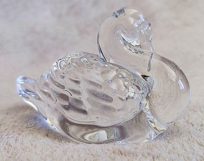 Crystal paperweight "Swan". Norway, Hadeland manufactory. משקולת נייר קריסטל "ברבור". נורבגיה 