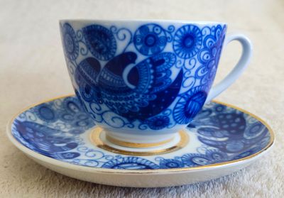 Porcelain tea steamer "Blue Bird" (LFZ). USSR, . ספינת תה פורצלן "ציפור כחולה". ברית המועצות 