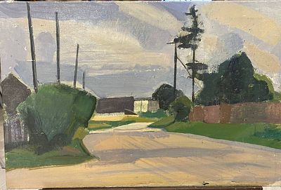 Петров А.Л. - Село. холст, масло. Петров Александр Леонидович (1951, Ленинград- 2009