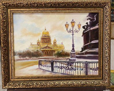 Тишков Д. - Исаакиевский собор зимой. холст, масло