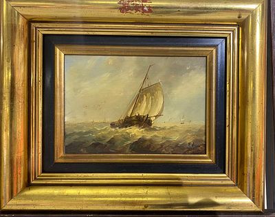 Неизвестный. Французская школа XIX в. - Парусник. дерево, масло