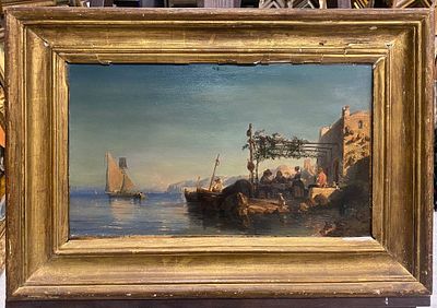 Тульер Пьер (Pierre Thuillier) - Пейзаж у моря. холст, масло. Подпись справа в углу. 
Pierre 