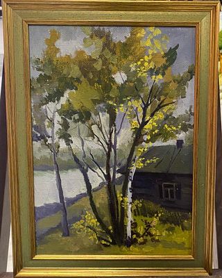 Неизвестный - Деревья. картон, масло