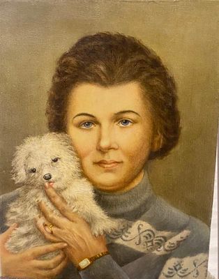 Неизвестный - Дама с собачкой. холст, масло