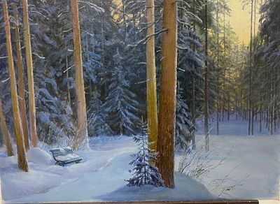 Краснов Д.А. - Заснеженные Пенаты. 2024. холст, масло. Краснов Дмитрий Анатольевич (р. в г. 