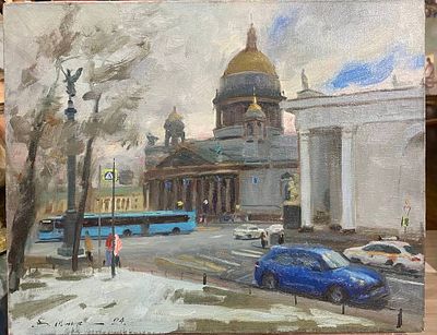 Мунх А. - Исаакиевский собор. холст, масло. А. Мунх (р. 1991). Современный монгольско-российский 