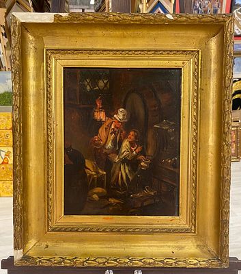 Неизвестный. Немецкая школа XIX в. - У бочки в таверне. дерево, масло