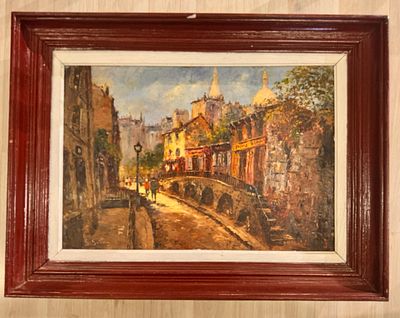 Неизвестный. Французская школа XX в. - Монмартр. холст, масло. Подпись: G. Guerin