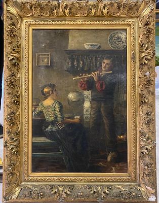 Karl Hayden. Европейская школа XIX в. - Флейтист [большой формат]. холст, масло