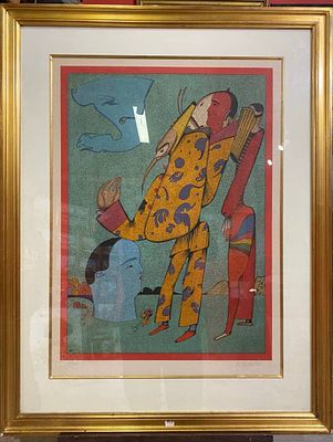 Литография из серии &laquo;Карнавалы Санкт-Петербурга&raquo;. 188/225. 1980-е. оформлена в раму, стекло. Шем 