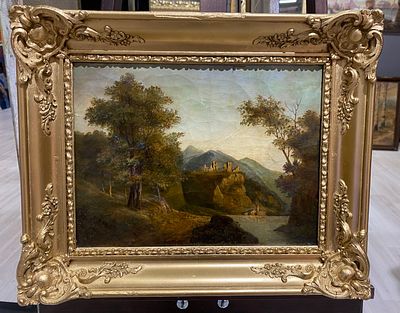 Французская школа XIX в. - Пейзаж с развалинами. холст, масло