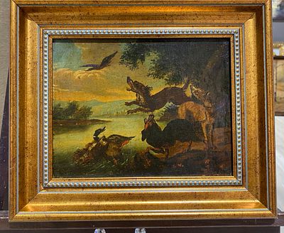 Голландская школа около 1700 г. - Собаки на охоте. холст, масло