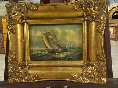 Неизвестный XX в. - Парусник. дерево, масло