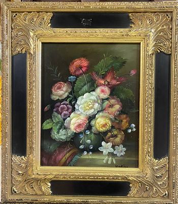 Французская школа XX в. - Цветы. дерево, масло