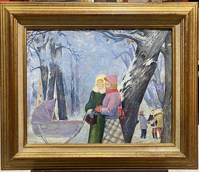 Кузьмичев В.А. - В парке. холст, масло. Кузмичёв Владимир Арсентьевич (р. 1950, Салават, БашАССР). 