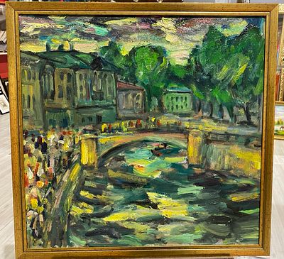 Ирха А. - Набережная Карповки. двп, масло