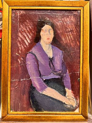 Петров А.Л. - Портрет женщины. картон, масло. Петров Александр Леонидович (1951–2009). Родился в 