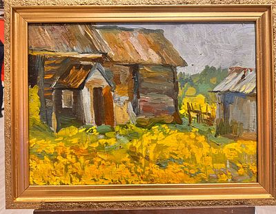 Никитина Н.И. - Сарай Анны Карповны. 1995. картон, масло