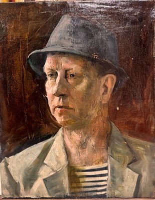 Соловьев М.П. - Моряк в шляпе. холст, масло. Соловьёв Михаил Павлович (р. 1991, Владивосток) - 