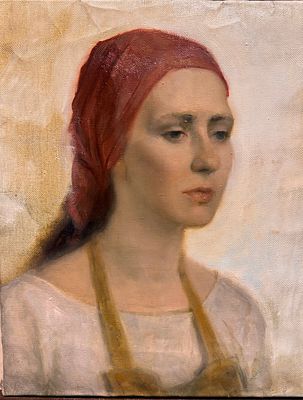 Соловьев М.П. - В косынке. холст, масло. Соловьёв Михаил Павлович (р. 1991, Владивосток) - 