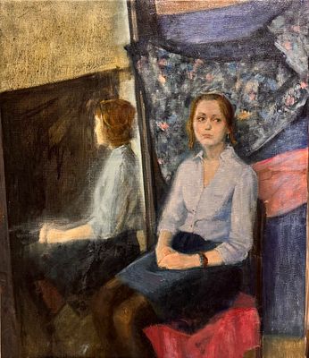 Соловьев М.П. - Девушка в зеркале. холст, масло. Соловьёв Михаил Павлович (р. 1991, Владивосток) - 