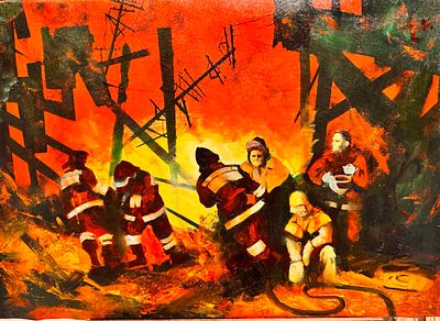 Соловьев М.П. - Пожарные. холст, масло. Соловьёв Михаил Павлович (р. 1991, Владивосток) - живописец 