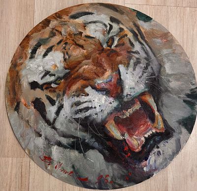 Мунх Б. - Тигр. холст, масло. Мунх Биндерьяа (р. 1991). Современный монгольско-российский художник. 