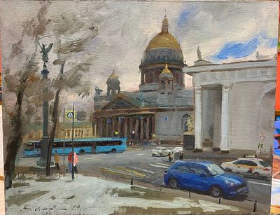 Мунх Б. - Исаакиевский собор. холст, масло. Мунх Биндерьяа (р. 1991). Современный 