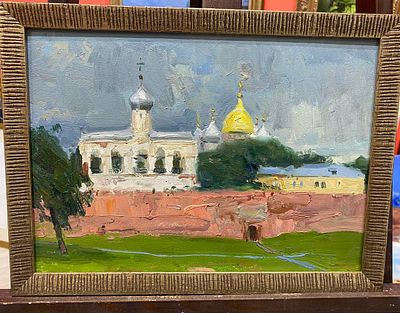 Мунх Б. - Церковь. картон, масло. Мунх Биндерьяа (р. 1991). Современный монгольско-российский 