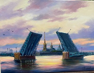 Федоров С.Е. - Белые ночи. холст, масло. Фролов Сергей Евгеньевич. Современный художник. Санкт-Петербург