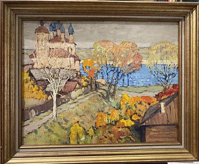 Левин М.К. - Церковь Н. Набережного. 1967, картон, масло. Лёвин Михаи́л Константи́нович (25 