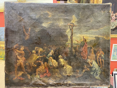 Лебрен Шарль (Charles Le Brun) (экспертиза) [предполагаемый автор] - Моисей и медный змей. холст, масло