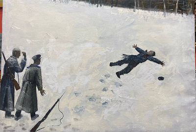 Соловьев М.П. - Расстрел. холст, масло. Соловьёв Михаил Павлович (р. 1991, Владивосток) - живописец 