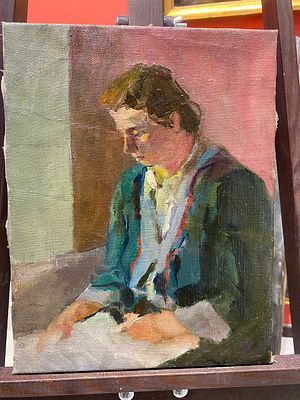 Петров А.Л. - Женщина за работой. холст, масло. Петров Александр Леонидович (1951, Ленинград- 2009 