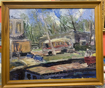 Ирха А.И. - Автобус. холст, масло. рама натуральный дуб. Ирха Александр Иванович (1946-2026) — 