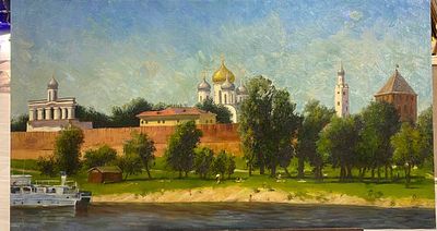 Крейдун И.А. - Вид на комплекс храмов. холст, масло. Илья Алексеевич Крейдун (родился 08.12.1992 г. 