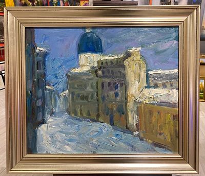 Ирха А. - Троицкий собор. картон, масло. Ирха Александр Иванович (1946-2026) — ленинградский 