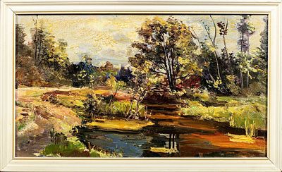 Радимова Татьяна Павловна (1916-2000). Река Воря. Третья четверть ХХ века. Холст, масло. 17,5 х 