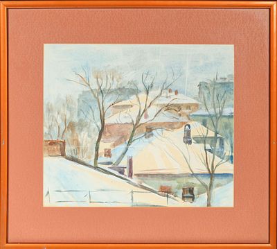 Неизвестный художник. Россия. Бродников переулок. 1960-е - 1970-е. Бумага, акварель. 30 х 35 