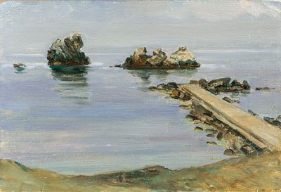 Волошин Александр Кириллович (1926-2012). Морской пейзаж. Последняя треть ХХ века. Картон 