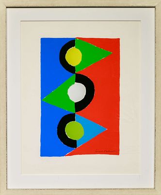Соня Делоне (Sonia Delaunay) (Сара Ильинична Штерн) (1885-1979). Спутники. 1970-е. Бумага 