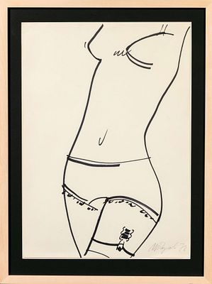 Чуйков Иван Семёнович (1935-2020). Технология одежды. 1978. Бумага, фломастер. 43 х 30,5 Справа 