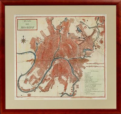 Якоб Йозеф Клаузнер (Jacob Joseph Clausner) (1744-1797). План города Москвы. 1786. Бумага верже 