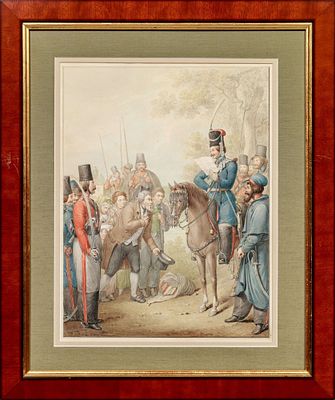 Опиц Георг Эмануэль (Georg Emanuel Opiz) (1775-1841). Русские казаки и просители. Первая 