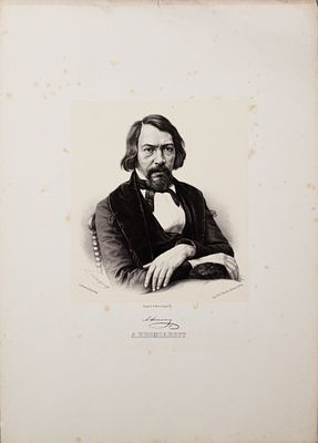 Борель Петр Федорович (1829-1898). Портрет А.Хомякова. С фотографии К.А.Бергнера. Издание 