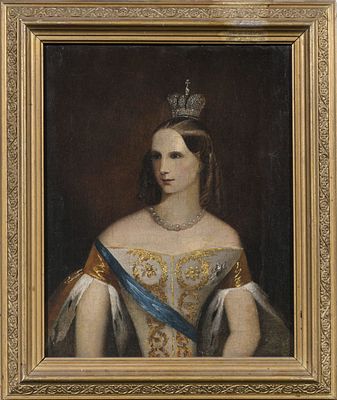 Неизвестный художник. Россия. Портрет императрицы Александры Федоровны. Середина XIX века. Холст 